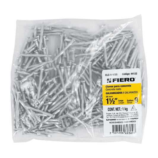 CLAVO GALVANIZADO 1 1/2 PLG 1KG  FIERO 44122 BOLSA