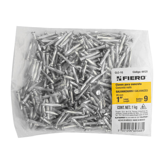 CLAVO GALVANIZADO 1 PLG 1KG  FIERO 44121 BOLSA