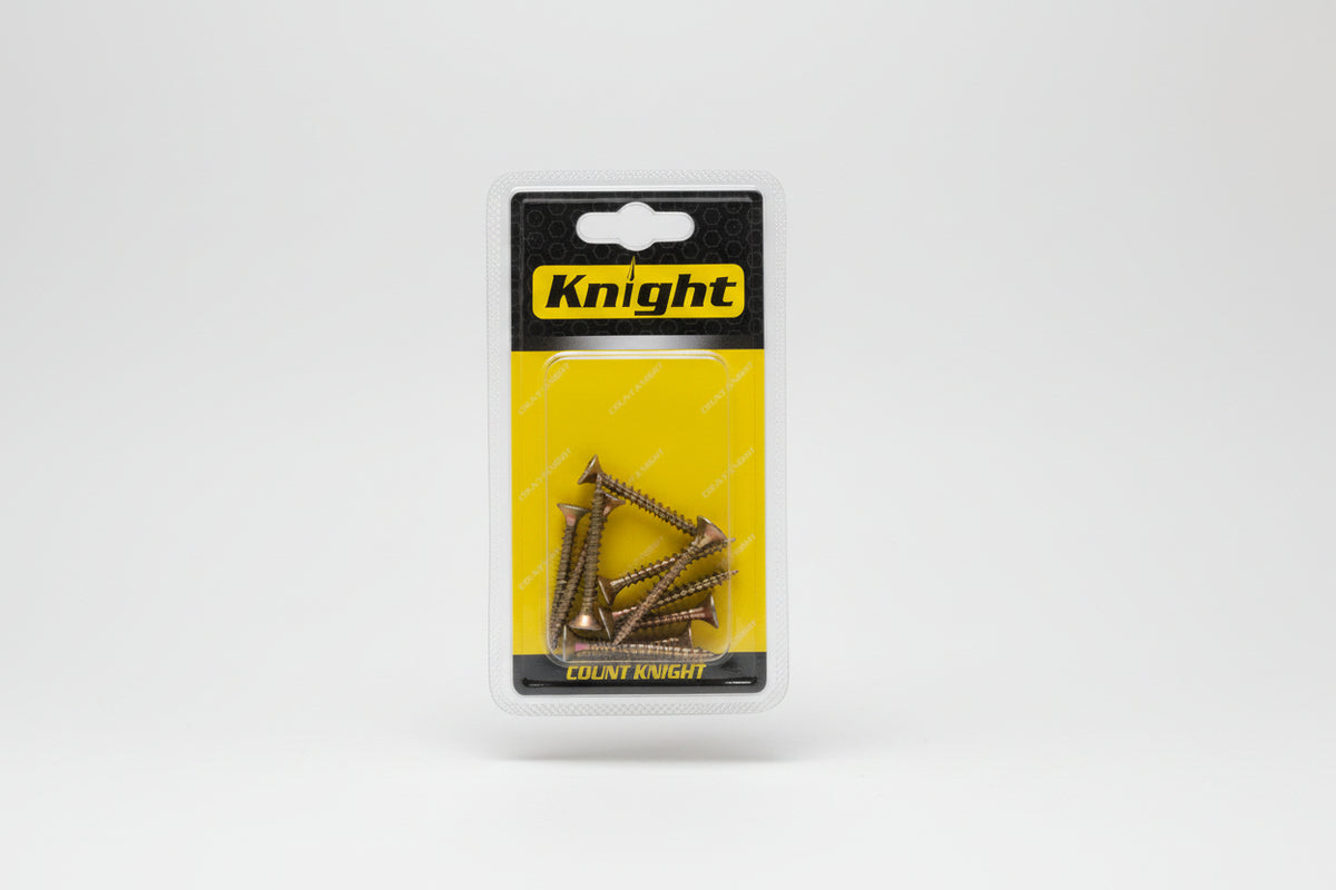 SET DE TORNILLO AVELLANADO DORADO 4X16MM (5/8 PLG) KNIGHT