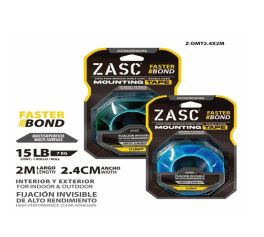 CINTA DOBLE CARA ACRILICO TRANSPARENTE VERDE Y AZUL ZASC 2.4CMX2.M Z-DMT2.4X2M