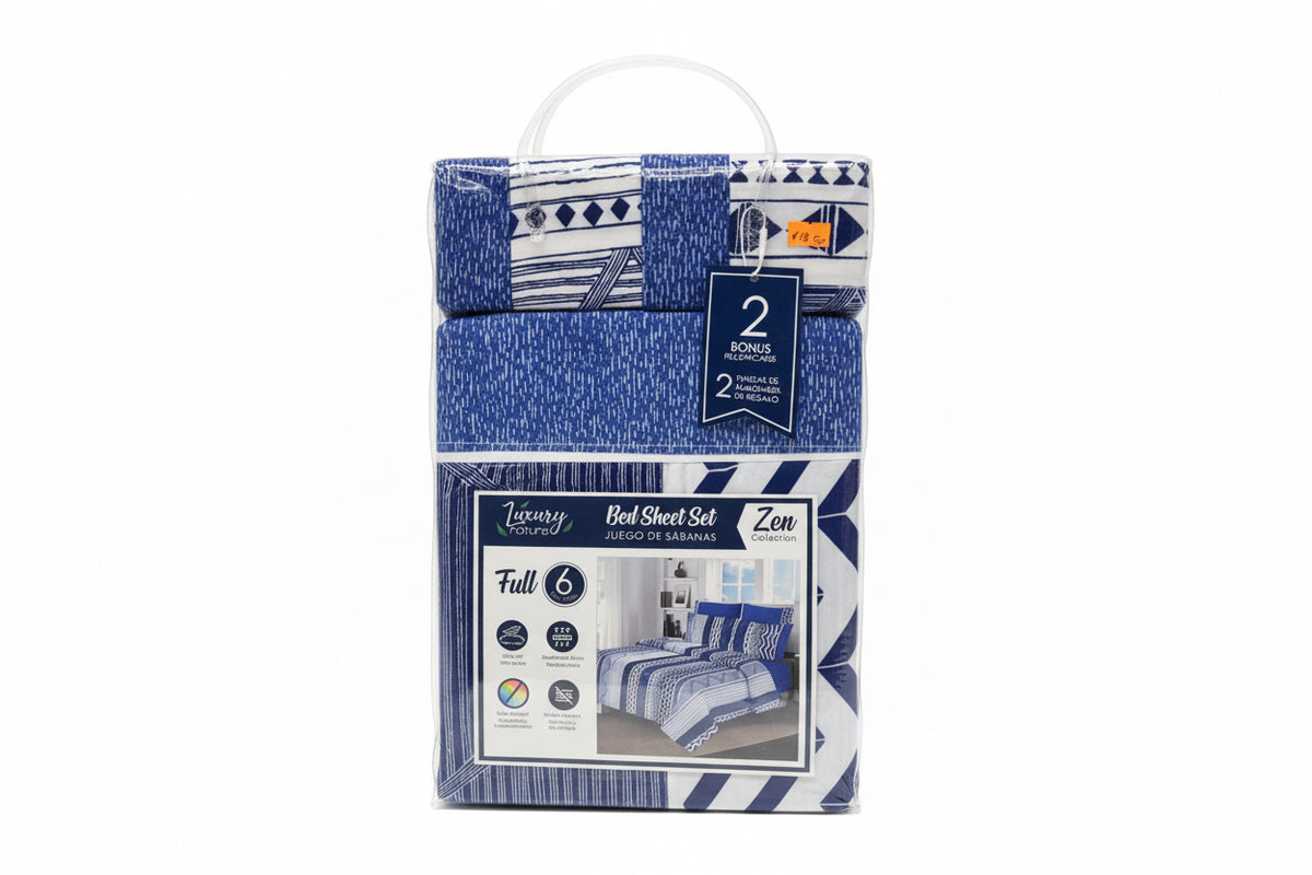 SET DE SABANAS 6PCS FULL LUXURY NATURE