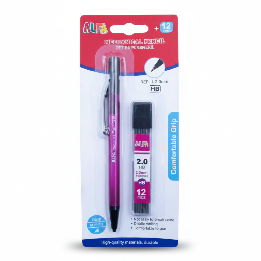 LAPIZ CON SET DE MINAS HB 2.0MM ALFA AF12-688