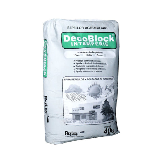 DECOBLOCK GRIS FINO PARA INTEMPERIE 40 KG BOLSA