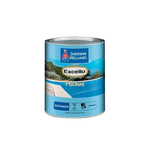 PINTURA CAUCHO CLORADO PARA PISCINA SATINADO AZUL CRISTAL EXCELLO 1/4
