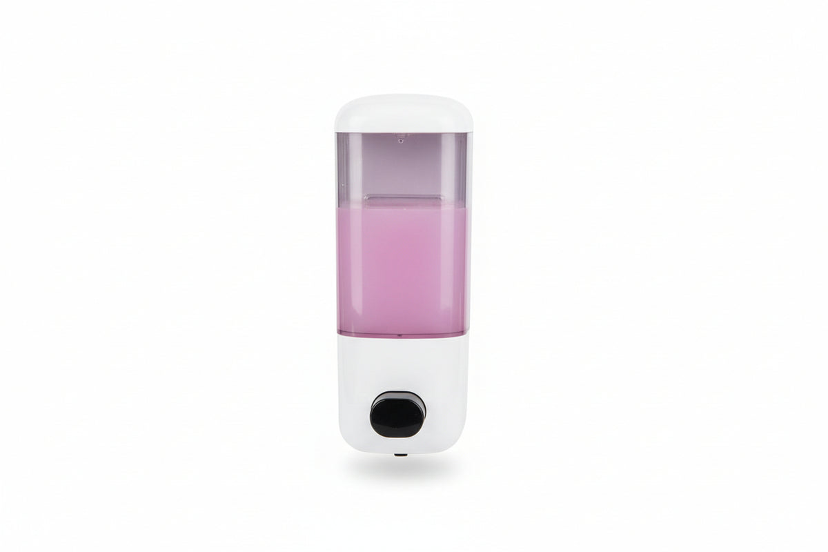 DISPENSADOR DE JABON LIQUIDO 500 mL BAÑO PLASTICO PARED