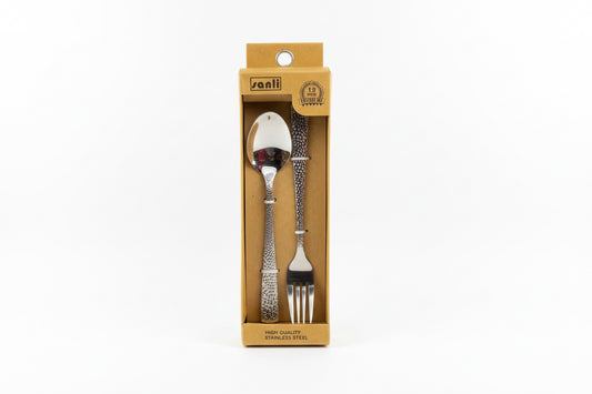 SET PLATEADO DE CUCHARA Y TENEDOR SANLI 12PCS