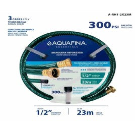 MANGUERA REFORZADA 1/2PLGX23METROS AQUAFINA A-RH1-2X23M