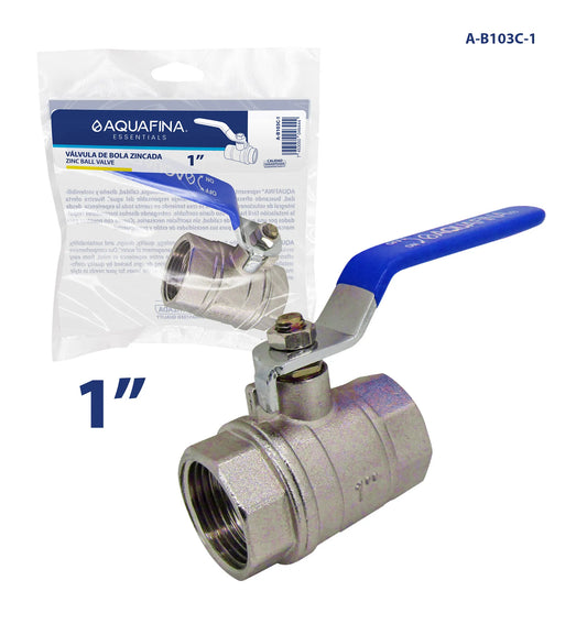 VALVULA DE BOLA NIQUELADO DE 1PLG PALANCA AZUL A-B103C-1