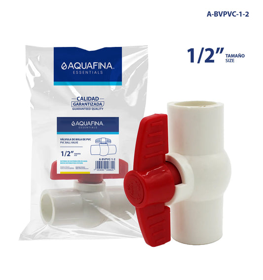 VALVULA DE BOLA PVC DOBLE ROSCA 1/2PLG AQUA FINA ABVPVCR-1-2