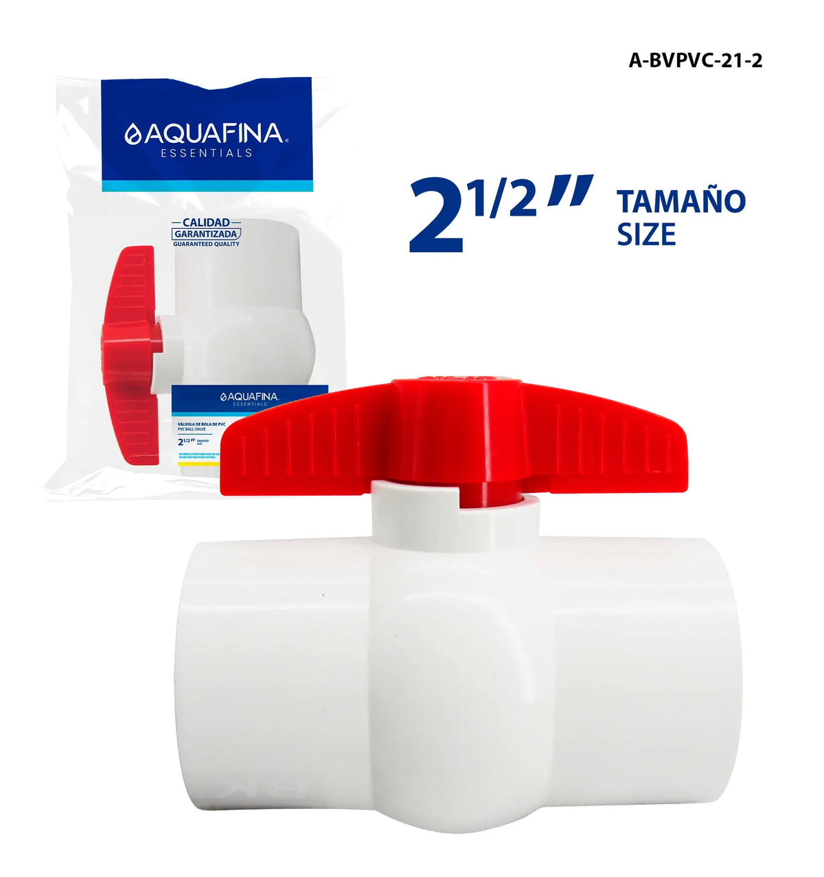 VALVULA DE BOLA PVC DOBLE ROSCA 2 1/2PLG AQUA FINA A-BVPVC-21-2