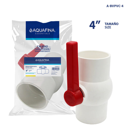 VALVULA DE BOLA PVC LISA 4PLG AQUA FINA A-BVPVC-4