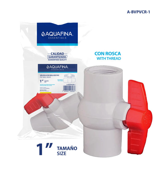 VALVULA DE BOLA PVC DOBLE ROSCA ROSCA 1PLG AQUA FINA A-BVPVCR-1