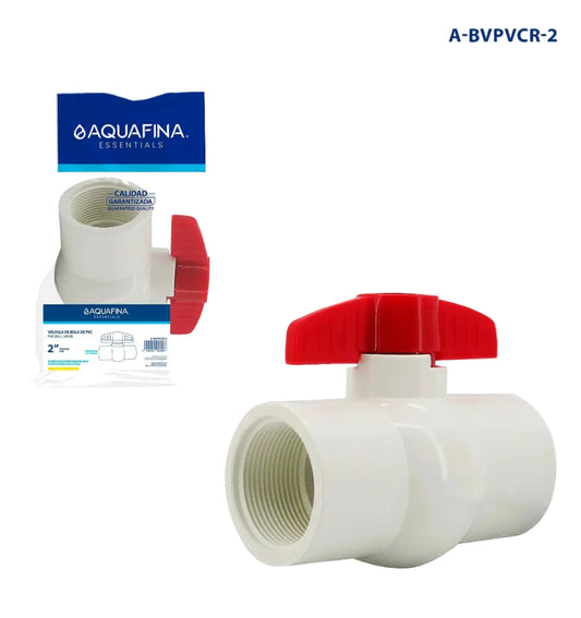 VALVULA DE BOLA PVC DOBLE ROSCA 2PLG AQUA FINA A-BVPVCR-2