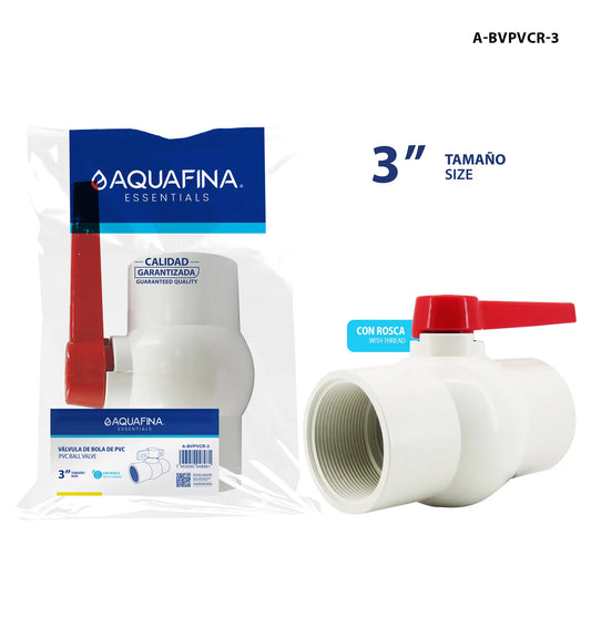 VALVULA DE BOLA PVC DOBLE ROSCA 3PLG AQUA FINA A-BVPVCR-3