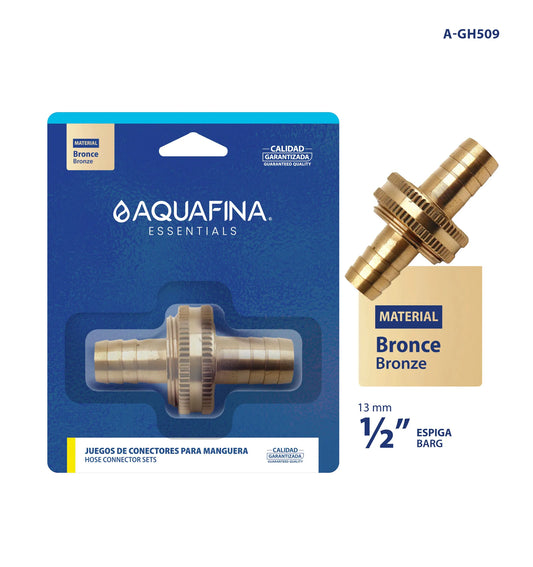 JUEGO DE CONECTORES DE BRONCE PARA MANGUERA 1/2X3/4 AQUAFINA  A-GH509