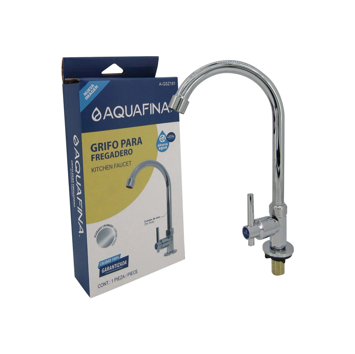 GRIFO PARA FREGADERO CROMADO/ ZINC AQUAFINA A-GSZ181