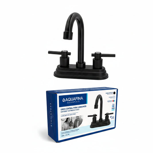 GRIFO PARA LAVAMANOS CENTRAL NEGRO MATE 2TEMP AQUAFINA A-GSZ4109-B
