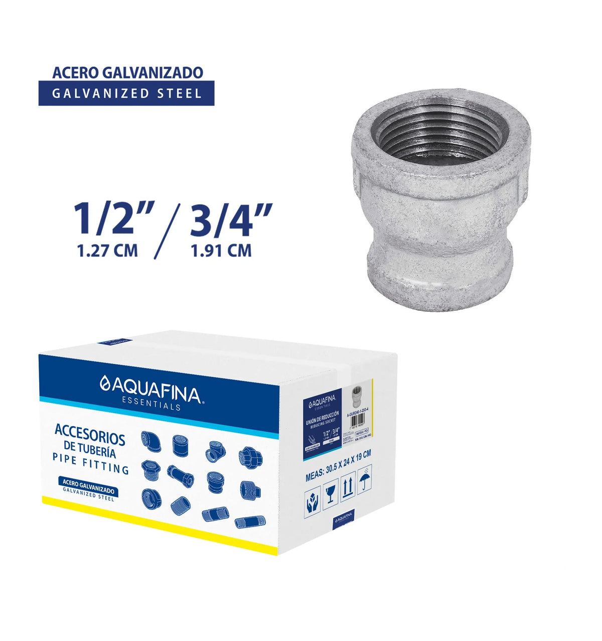 REDUCTOR CAMPANA GALVANIZADO 1/2X3/4 PLG