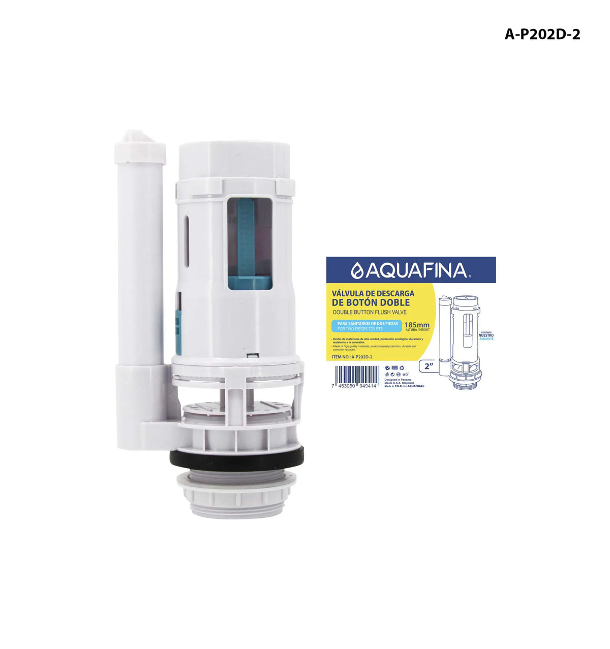 VALVULA DE DESCARGA DE BOTON DOBLE 2 PLG AQUA FINA A-P202D-2