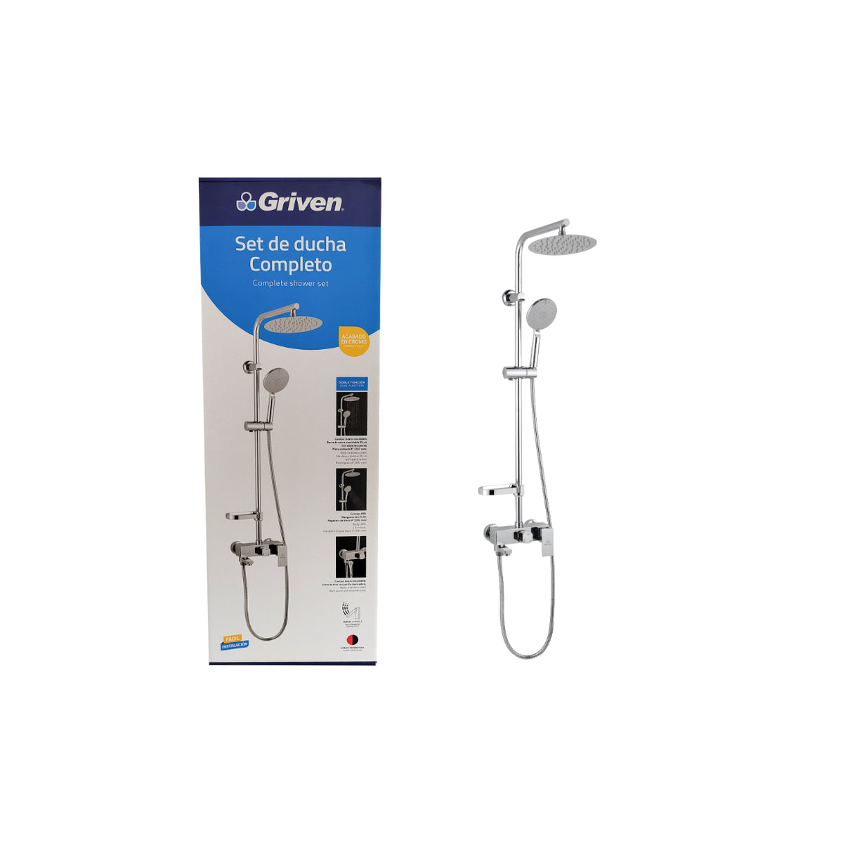 SET DE DUCHA CROMADO GRIVEN A367-SH-8T-C1