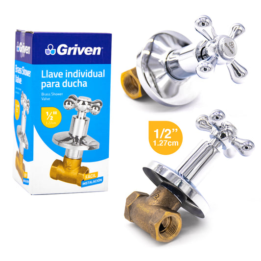 VALVULA INDIVIDUAL PARA DUCHA 1/2PLG GRIVEN A367-WA012