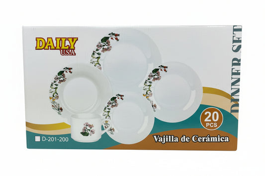 VAJILLA SET 20 PZS  DAILY D-201-200