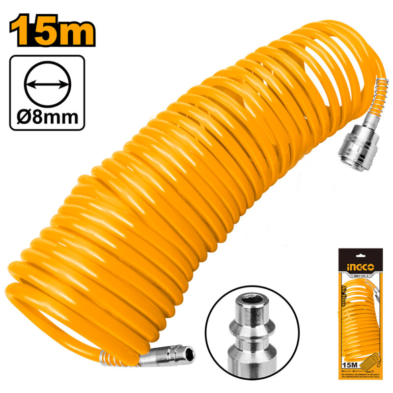 MANGUERA ESPIRAL 5MM 15MTS INGCO AH1151.1