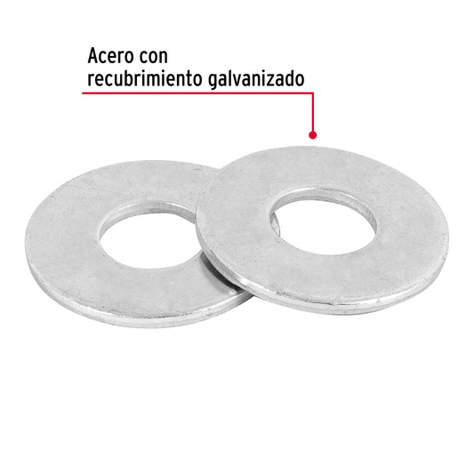 ARANDELAS DE ACERO GALVANIZADO PLANA 7/16 PLG UNIDAD FIERO 44546
