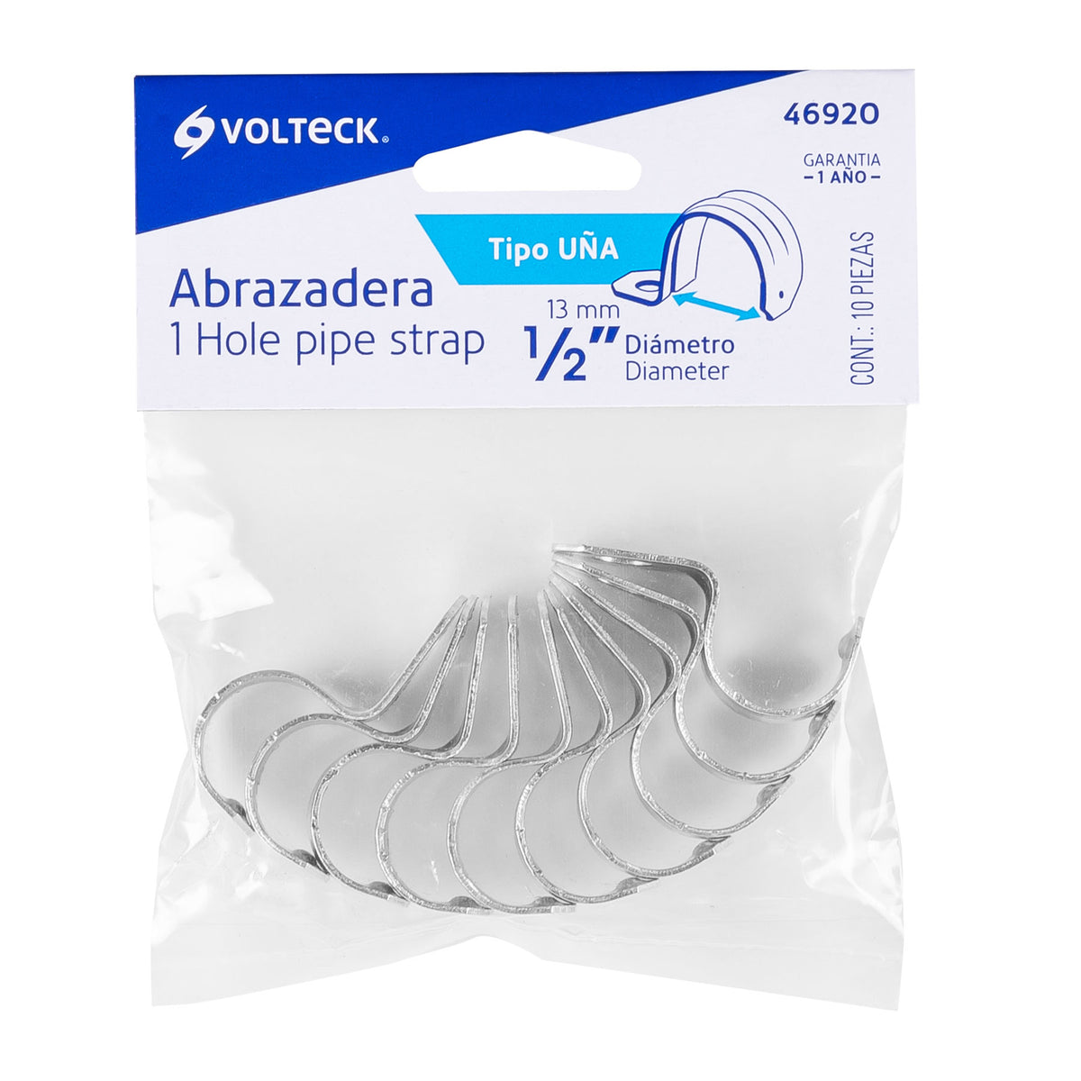 SET ABRAZADERA CONDUIT TIPO UÑA 1/2 PLG  VOLTECK 46920