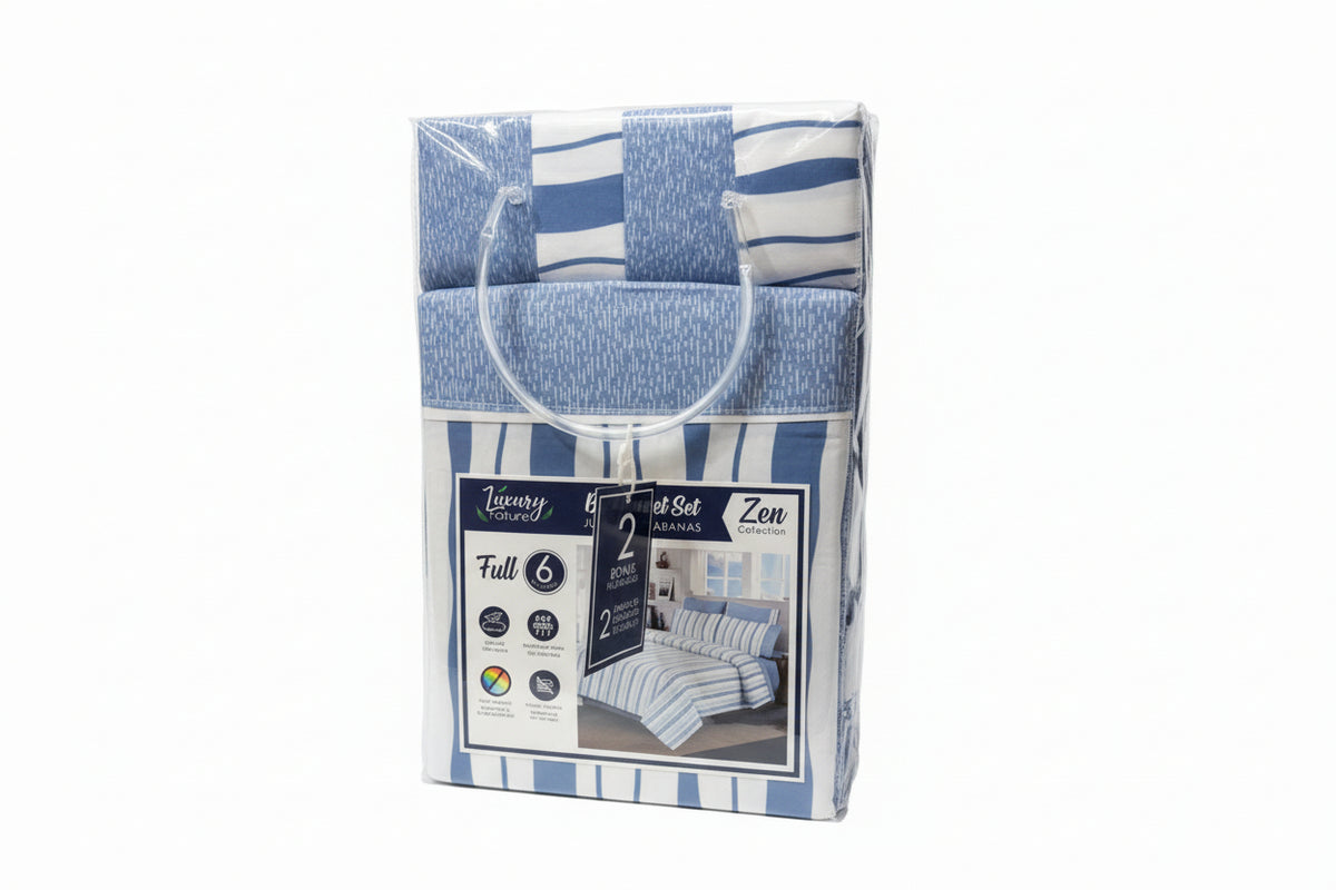 SET DE SABANAS 6PCS FULL LUXURY NATURE