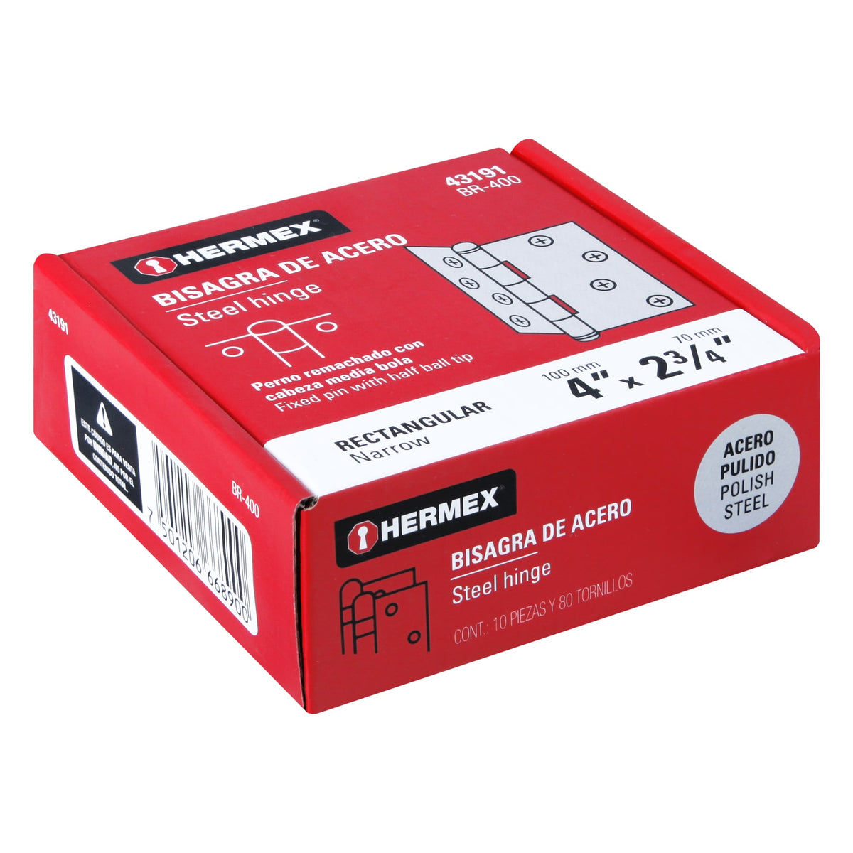 PAR DE BISAGRA DE ACERO DE 4X23/4 PLG HERMEX 43191