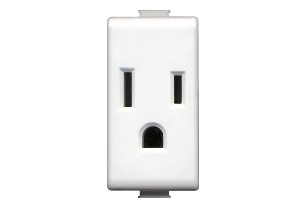 TOMA HEMBRA 2P+T 15A 125V POLARIZADO SENCILLO MATIX BTICINO AM5028TS