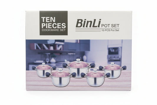 SET OLLA DE ACERO 5PCS 16/18/0/22/24CM BINLIPOT EC-2121