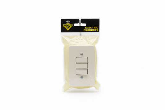 INTERRUPTOR TIPLE CON TAPA 10A 125W HUNTER EL-1298