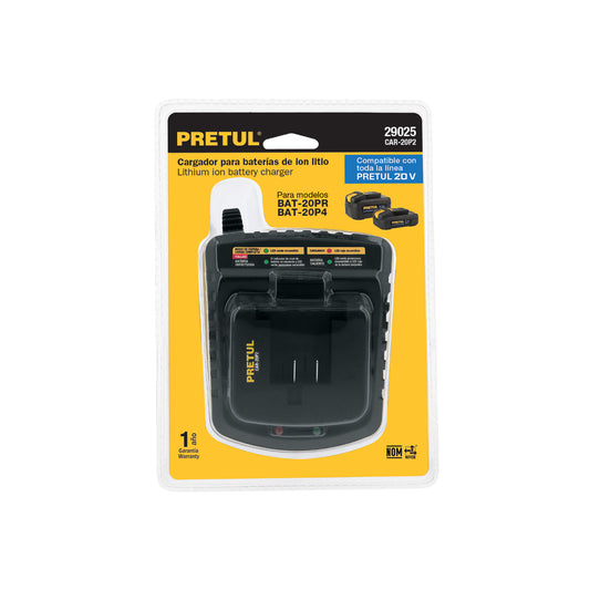 CARGADOR PARA BATERIAS DE ION LITIO 20V PRETUL 29025