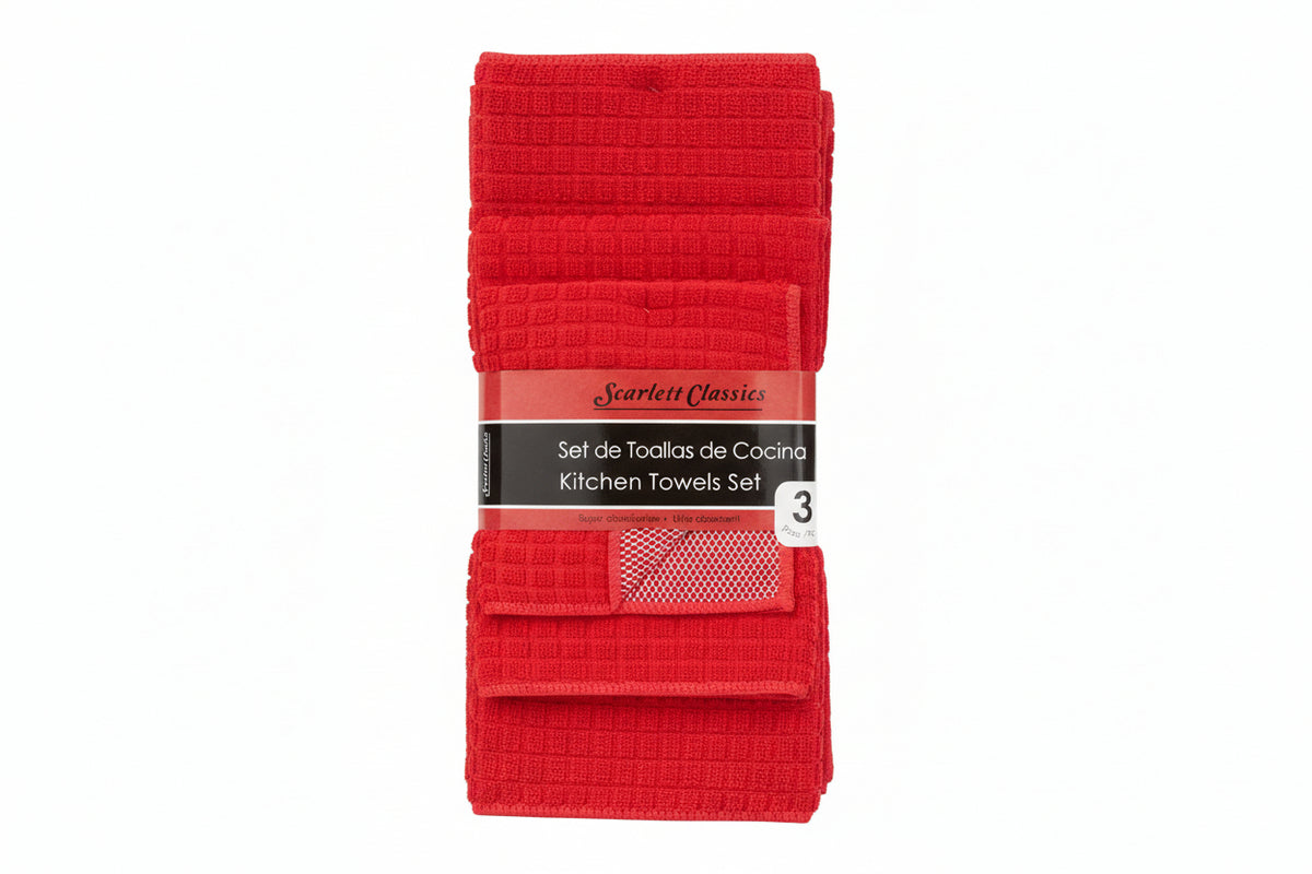 SET DE TOALLA DE COCINA 3PZS SCARLETT CLASSICS SCR-2700