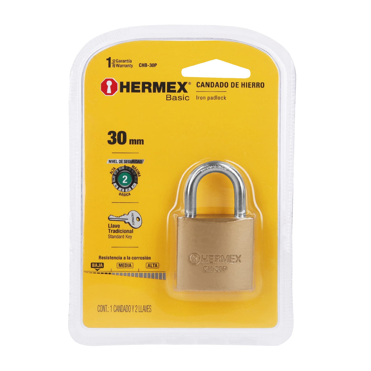 CANDADO HERMEX 30MM 23523