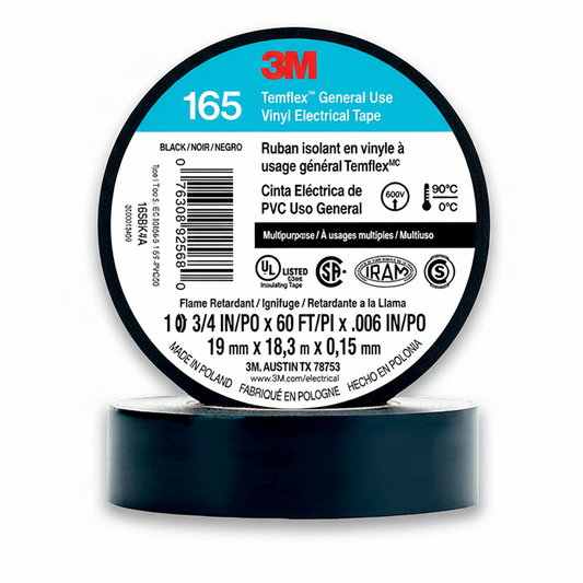 CINTA AISLANTE ELECTRICA #165 TEMFLEX 3/4PLG 60FT GRANDE