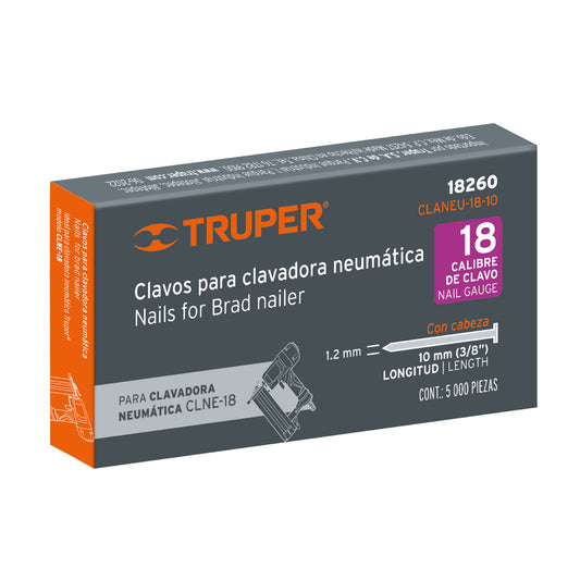 CLAVOS PARA CLAVADORA NEUMATICA 3/8 PLG  TRUPER 18260