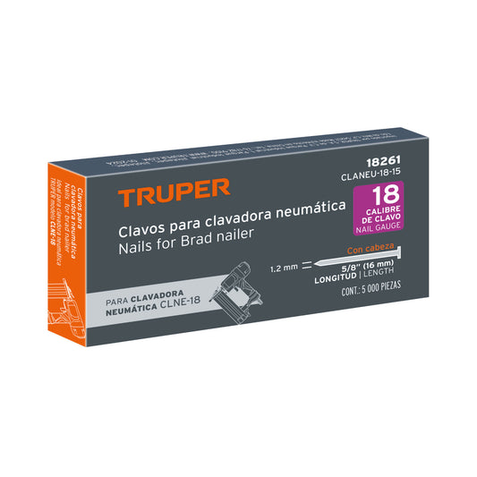 CLAVOS PARA CLAVADORA NEUMATICA 5/8 PLG  TRUPER 18261