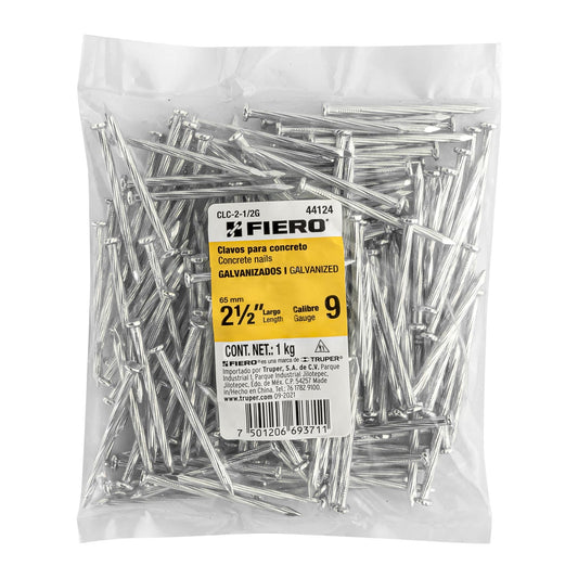 CLAVO GALVANIZADO 2 1/2  PLG 1KG FIERO 44124 BOLSA