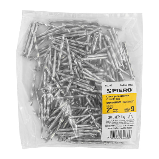 CLAVO GALVANIZADO  2 PLG 1KG  FIERO 44123 BOLSA