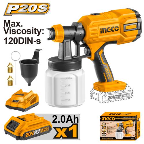 PISTOLA ROCIADORA INALAMBRICO PARA PINTAR 20V 200.0AH INGCO UCSGLI20406