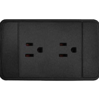 RECEPTACULO DOBLE NEGRO BPA ELECTRIC CT00001NG