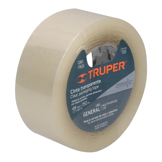 CINTA TRANSPARENTE DE 2PLS X 150M TRUPER 12557