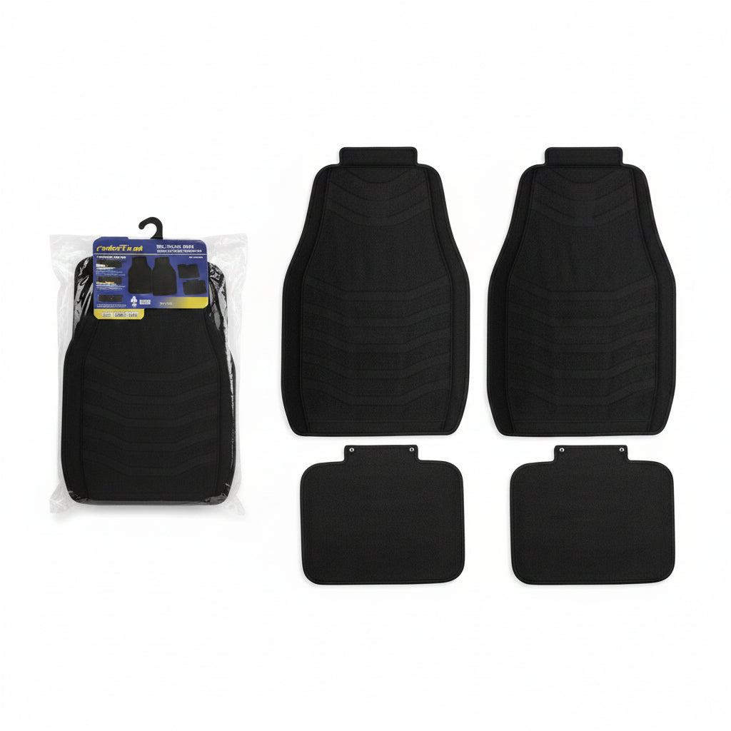 SET ALFOMBRA PARA AUTO HULE NEGRA 4PCS 991-805637