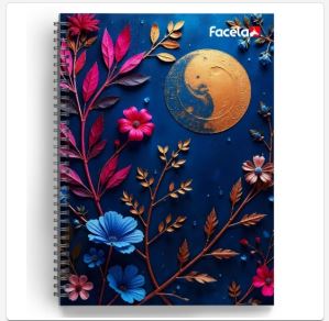 CUADERNO ESPIRAL CON DISEÑO #1 70 HOJAS FACELA CUADRO DOBLE ANILLO PT17011DA