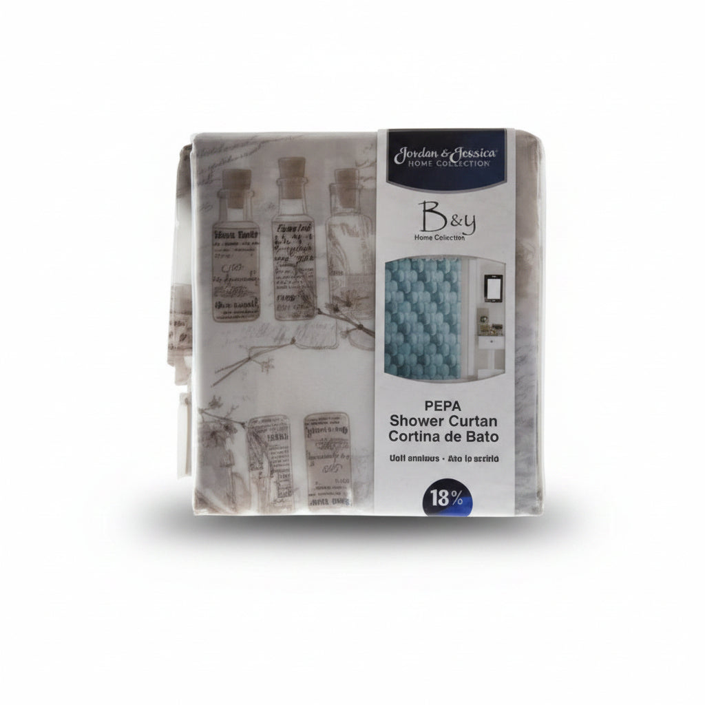 CORTINA PLASTICA PARA BAÑO SURTIDA 70X72PLG BA-4447