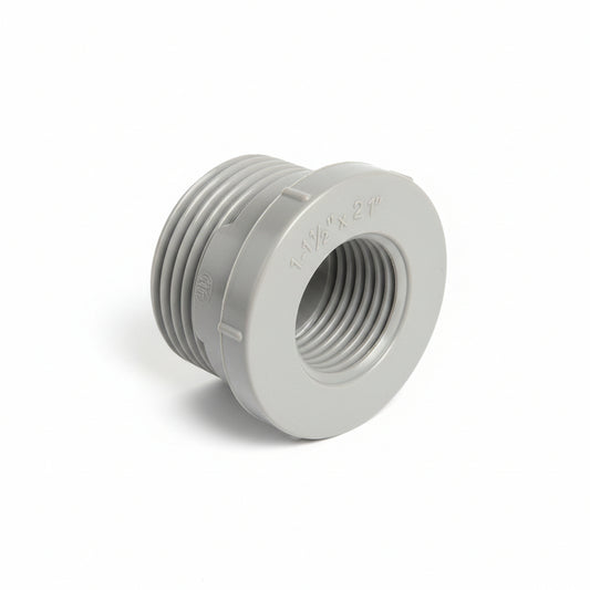 ADAPTADOR PVC GRIS CON ROSCA 1 X1/2 PLG