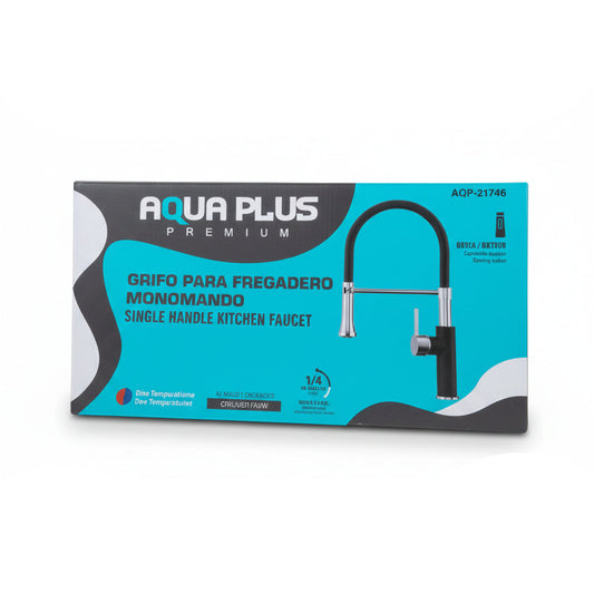 GRIFO PARA FREGADERO MONOMANDO NEGRO AQP-21746 AQUA PLUS
